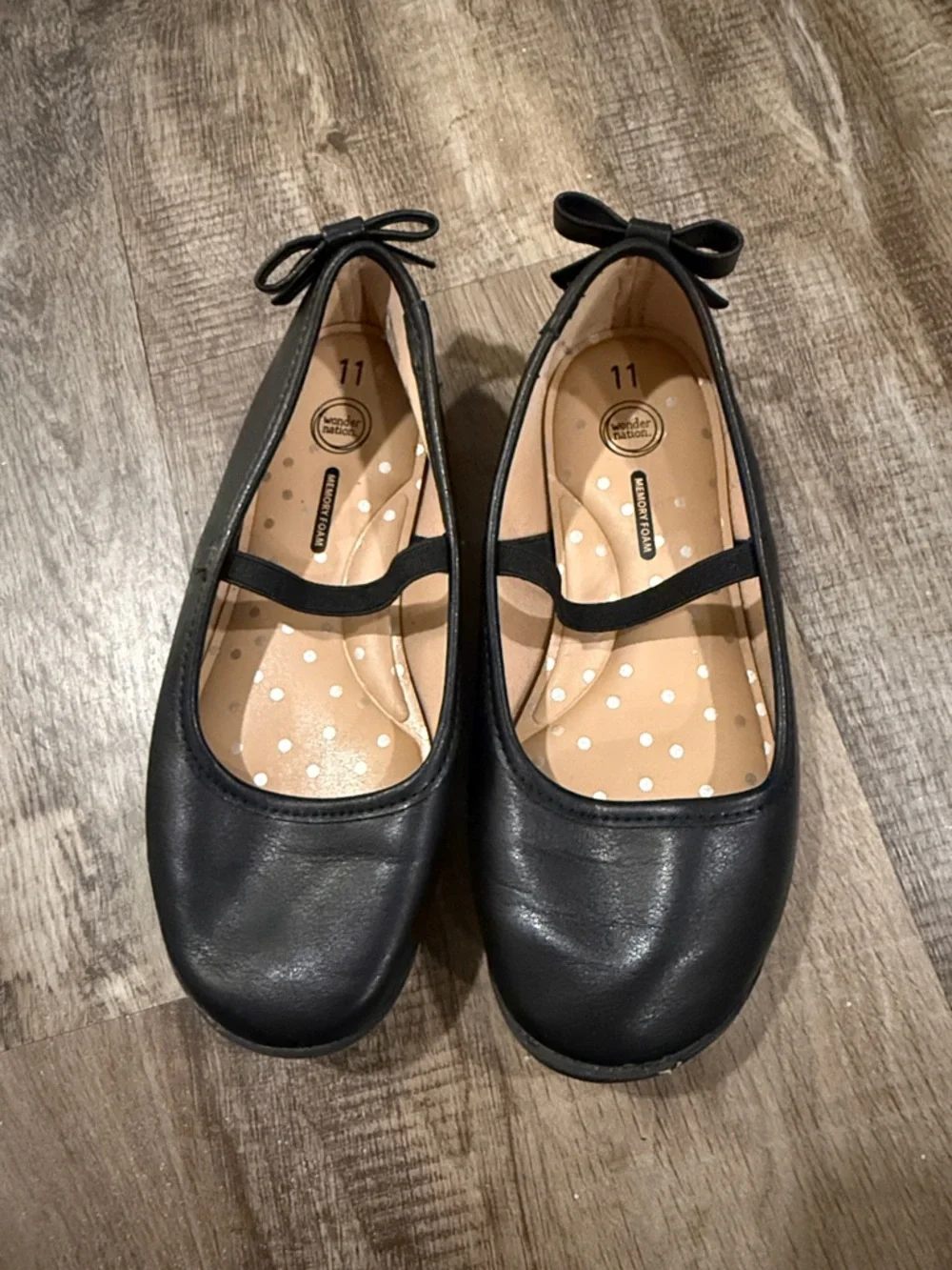 wonder nation Black Girls Dress Ballet Flats with Bow